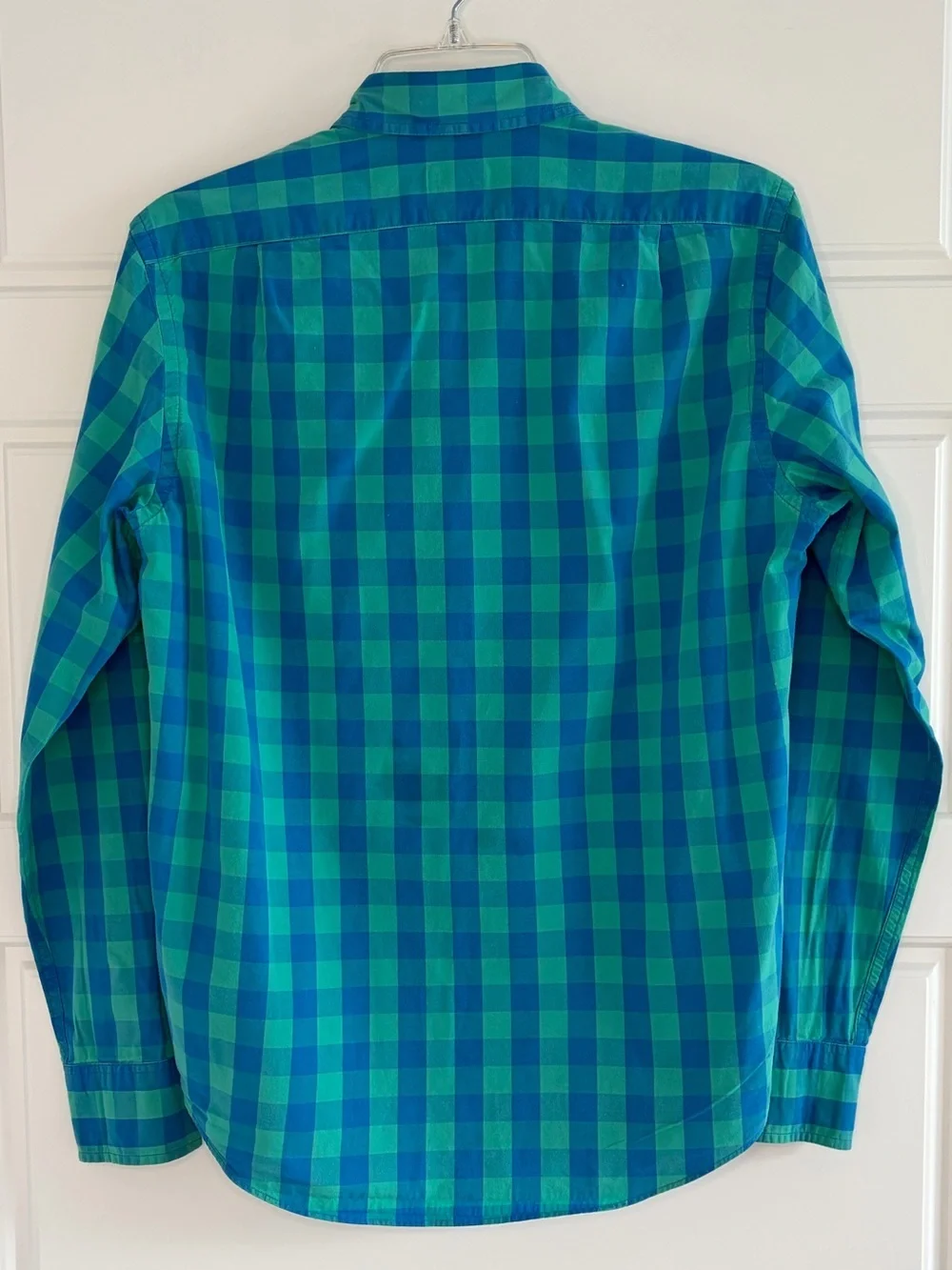 J. Crew Flex Wash Dress Shirt Slim Fit Plaid Button Up Long Sleeve Mens Sz S